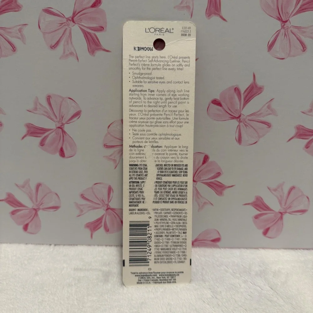 Loreal Pencil Perfect 110‎ Ebony Self Advancing Mechanical Eyeliner New